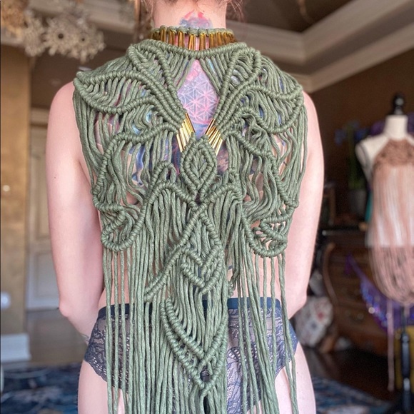 GoodVibeGoda Accessories - Handmade Macrame Crochet Cape